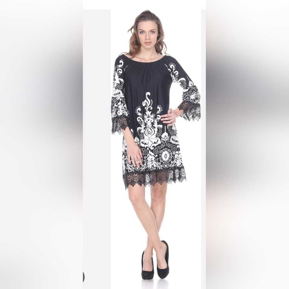White Mark Black and White‎ Lace Dress